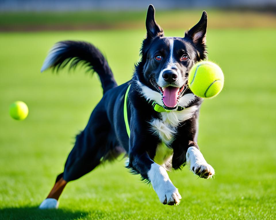 Ballwurfmaschine im Einsatz für Hundefitness